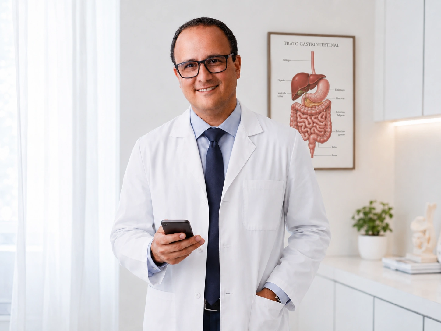 Dr. Henrique em consulta e avaliação com o paciente